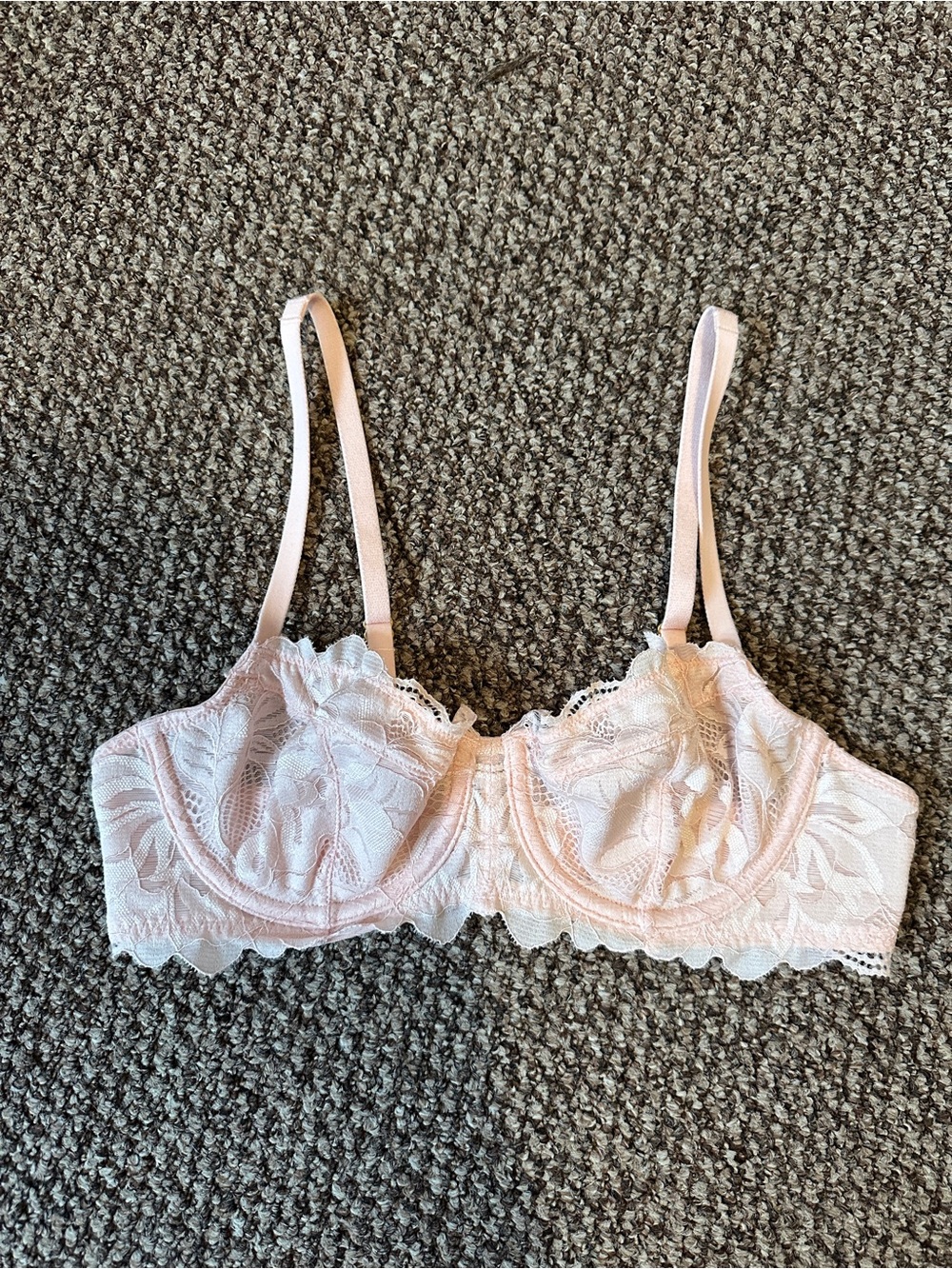 Soma Bold Floral Lace Balconette Bra - Pale Blush
